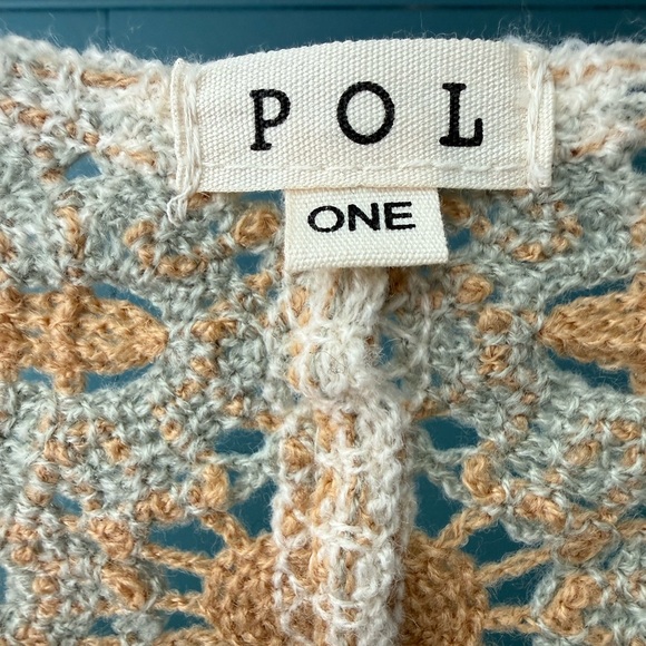 POL Daisy Crochet Floral Dolman Sleeve Cardigan Boho Open Front One Size - Picture 4 of 11